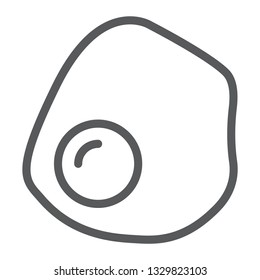 Fried egg line icon, food and breakfast, yolk sign, vector graphics, a linear pattern on a white background, eps 10.