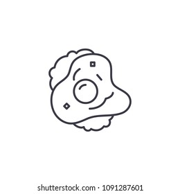 Fried egg linear icon concept. Fried egg line vector sign, symbol, illustration.