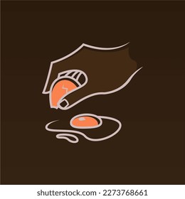Fried egg logo design concept. Cooked egg logo template. Egg logo as food