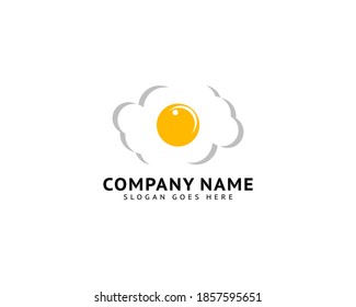 Fried Egg Logo Design Vector Template