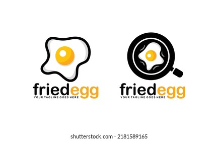 Fried Egg Logo Design Vector Illustration