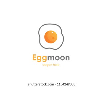 Fried egg moon logo design