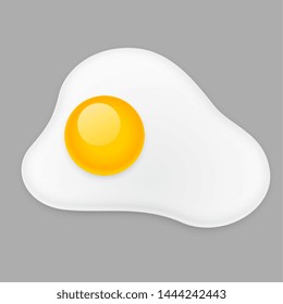 fried egg omelette isolated on gray background