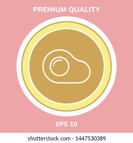 Fried egg, omelette line icon