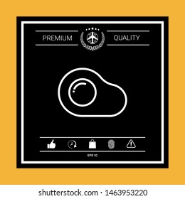 Fried egg, omelette line icon, elements for your design
