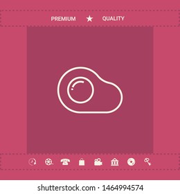 Fried egg, omelette line icon, elements for your design