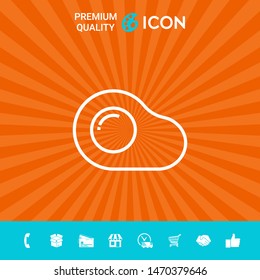 Fried egg, omelette line icon, elements for your design