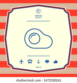Fried egg, omelette line icon, elements for your design