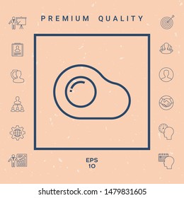 Fried egg, omelette line icon, elements for your design