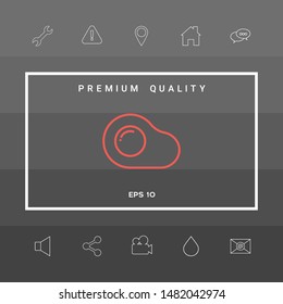 Fried egg, omelette line icon, elements for your design