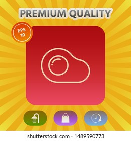 Fried egg, omelette line icon, elements for your design