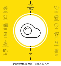 Fried egg, omelette line icon, elements for your design