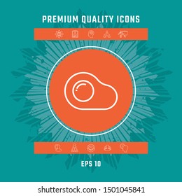 Fried egg, omelette line icon, elements for your design