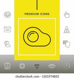 Fried egg, omelette line icon, elements for your design
