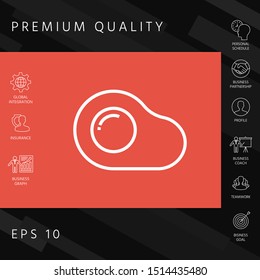 Fried egg, omelette line icon, elements for your design