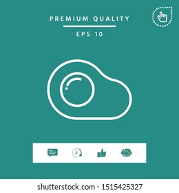 Fried egg, omelette line icon, elements for your design