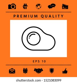 Fried egg, omelette line icon, elements for your design