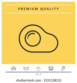 Fried egg, omelette line icon, elements for your design