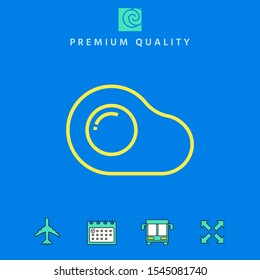Fried egg, omelette line icon, elements for your design