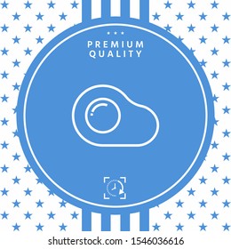 Fried egg, omelette line icon, elements for your design