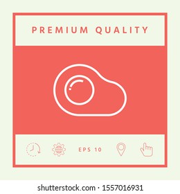 Fried egg, omelette line icon, elements for your design