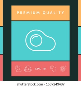 Fried egg, omelette line icon, elements for your design