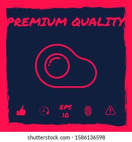 Fried egg, omelette line icon, elements for your design
