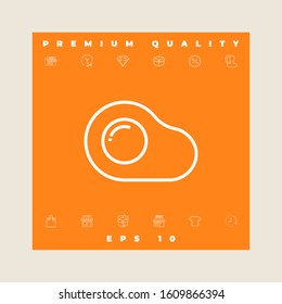Fried egg, omelette line icon, elements for your design