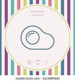 Fried egg, omelette line icon, elements for your design