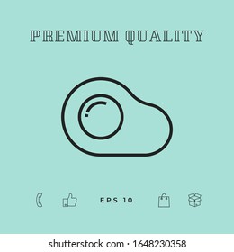 Fried egg, omelette line icon, elements for your design