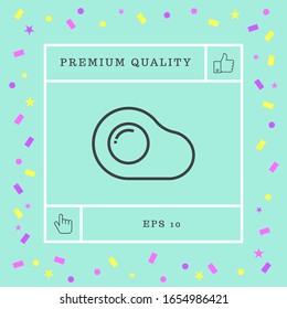 Fried egg, omelette line icon, elements for your design