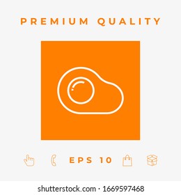 Fried egg, omelette line icon, elements for your design