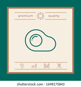Fried egg, omelette line icon, elements for your design