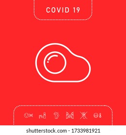 Fried egg, omelette line icon, elements for your design
