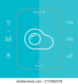 Huevo frito, icono de la línea de tortilla, elementos para su diseño