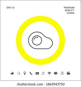 Fried egg, omelette line icon, elements for your design