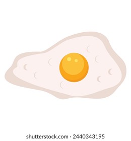 Fried egg omelette top view pan vector food illustration. Egg omelet albumen cartoon icon breakfast. Fried egg omelette top view pan vector food illustration. Egg omelet albumen cartoon icon breakfast