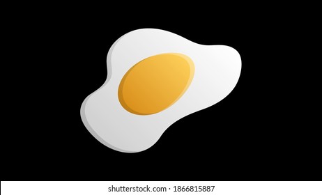 fried egg on a black background, vector illustration. delicious scrambled eggs for breakfast. quick snack. breakfast for the British. hearty food in the morning