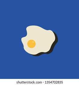 Fried egg on a blue background illustration