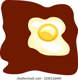 fried egg on brown background vector