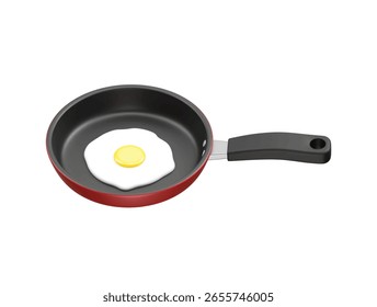  Ovo frito em frigideira ícone 3d ilustração renderização