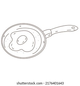 Fried egg on a pan doodle