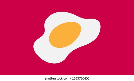 fried egg on a pink background, vector illustration. delicious scrambled eggs for breakfast. quick snack. breakfast for the British. hearty food in the morning.