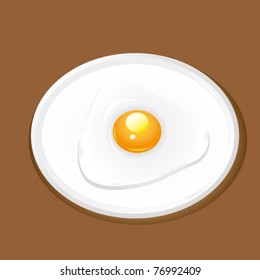 fried egg on plate - eps 10 no transparency