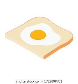 Fried Egg on Toast for Breakfast. Fried egg on bread