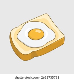 Fried egg on a toast vector design