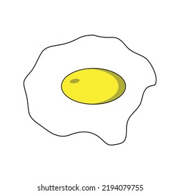 fried egg on a white bac...