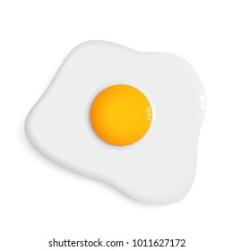 fried egg on white background vector graphic