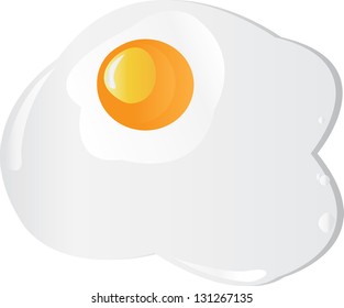 Fried egg on a white background. Vector