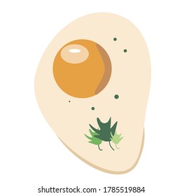 Fried egg on white background. Vector illustration for menu, design, etc